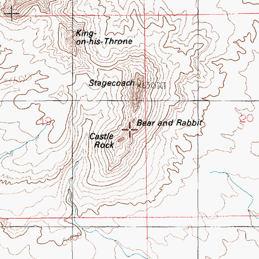 Topographic Map of Castle Rock, UT