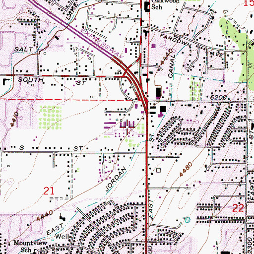 Topographic Map of Cottonwood Village Shopping Center, UT