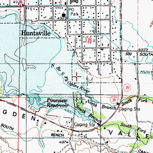 Topographic Map of Jefferson Hunt Campground, UT
