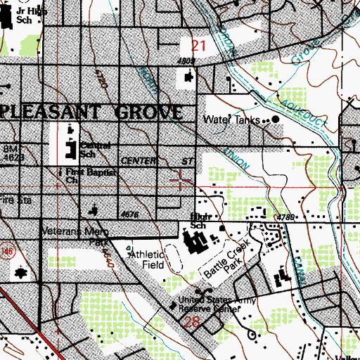 Topographic Map of KPGR-FM (Pleasant Grove), UT