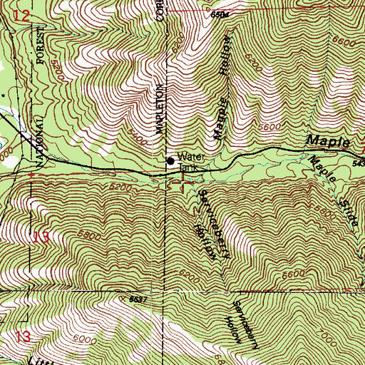 Topographic Map of Serviceberry Hollow, UT