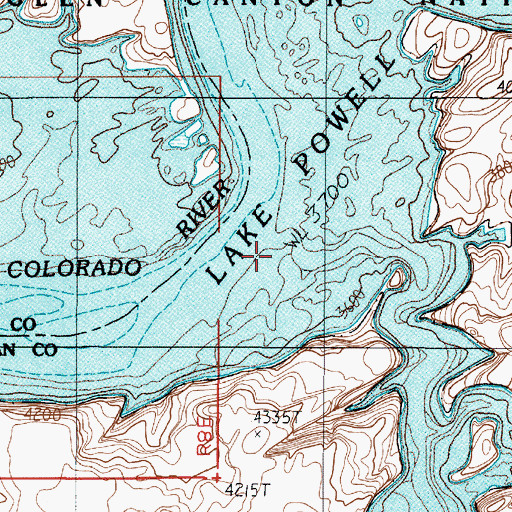 Topographic Map of Forbidding Canyon, UT