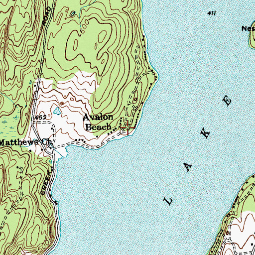 Topographic Map of Avalon Beach, VT