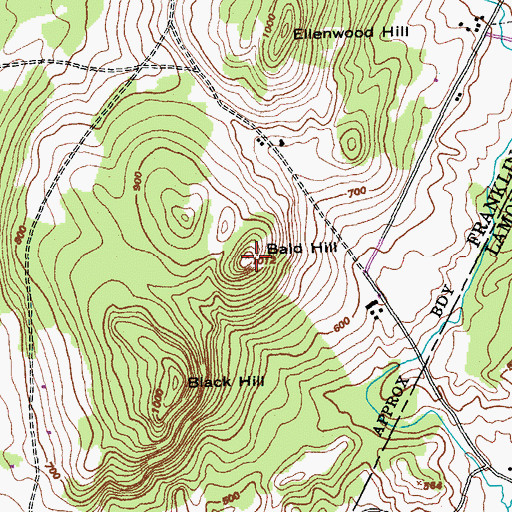 Topographic Map of Bald Knob, VT