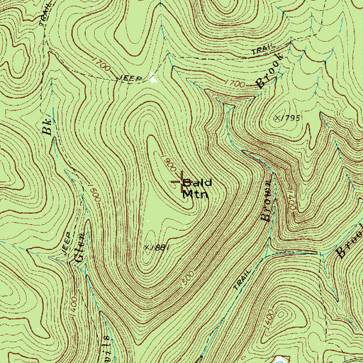 Topographic Map of Bald Mountain, VT