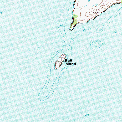 Topographic Map of Ball Island, VT