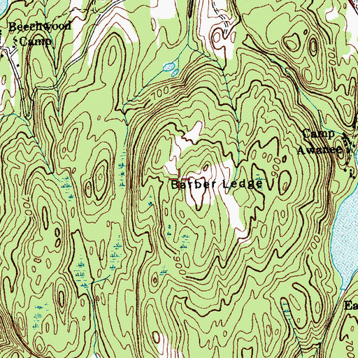 Topographic Map of Barber Ledge, VT