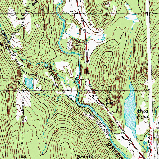 Topographic Map of Barker Brook, VT