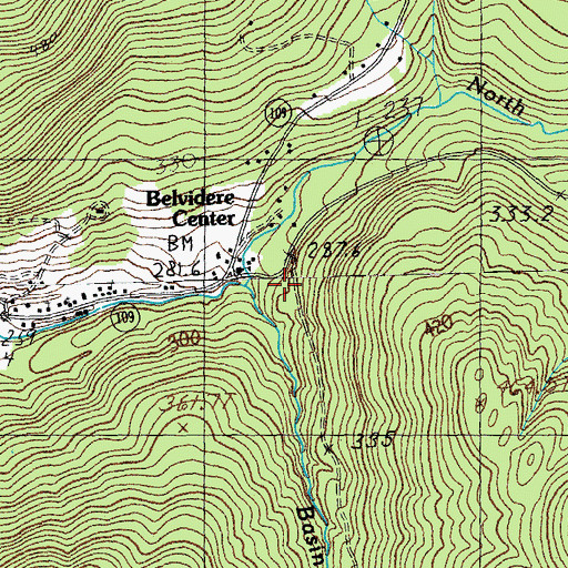 Topographic Map of Basin Brook, VT