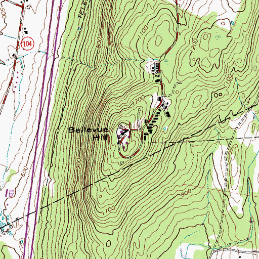 Topographic Map of Bellevue Hill, VT