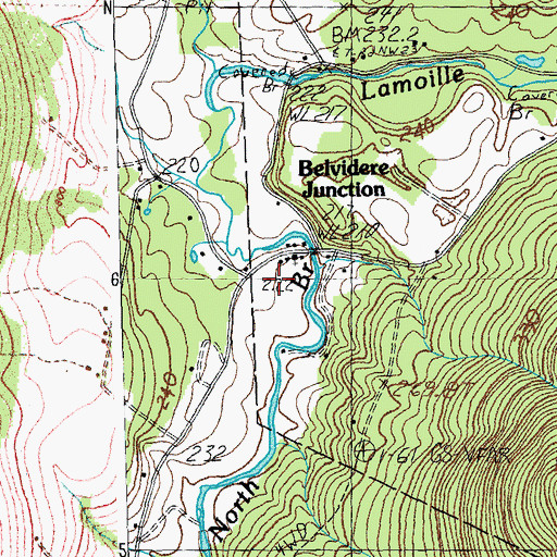 Topographic Map of Belvidere Junction, VT