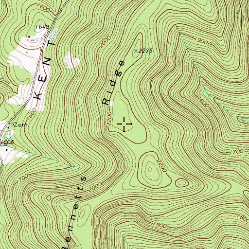 Topographic Map of Bennetts Ridge, VT