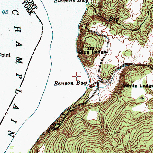 Topographic Map of Benson Bay, VT