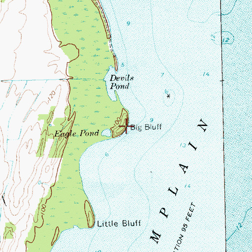 Topographic Map of Big Bluff, VT