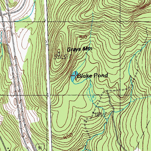 Topographic Map of Blake Pond, VT