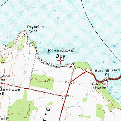 Topographic Map of Blanchard Bay, VT