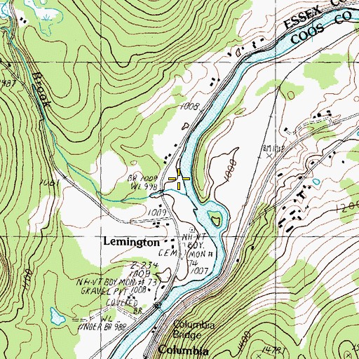 Topographic Map of Blodgett Brook, VT