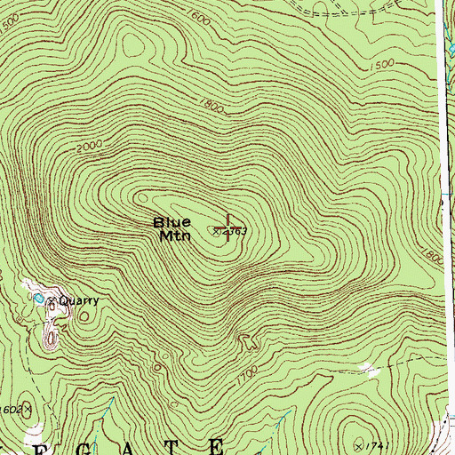 Topographic Map of Blue Mountain, VT