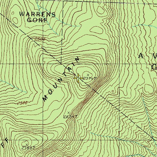 Topographic Map of Bluff Mountain, VT