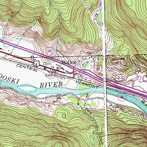 Topographic Map of Bolton, VT
