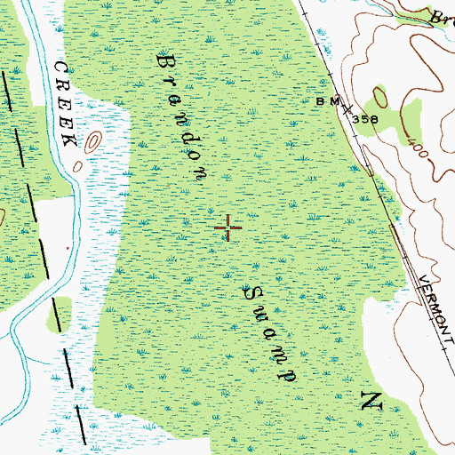 Topographic Map of Brandon Swamp, VT