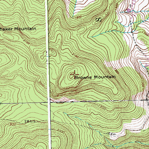 Topographic Map of Browns Mountain, VT