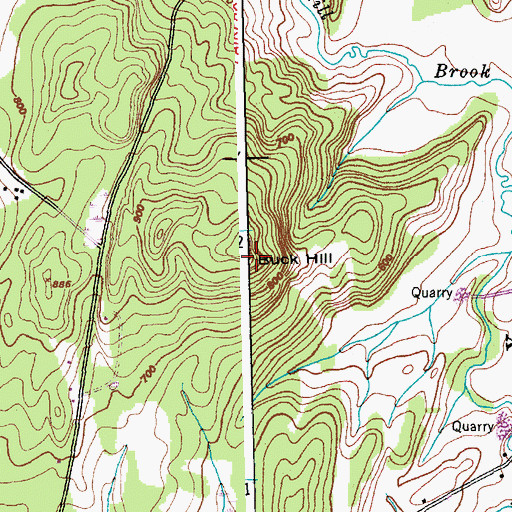 Topographic Map of Buck Hill, VT
