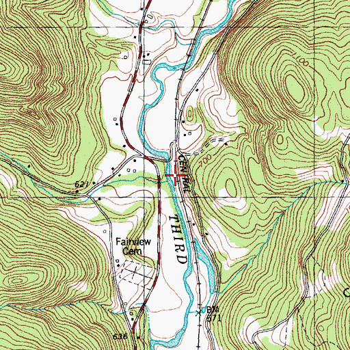 Topographic Map of Camp Brook, VT