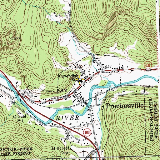 Topographic Map of Cavendish Town Elementary School, VT