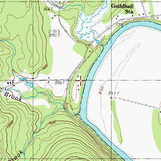Topographic Map of Central School, VT