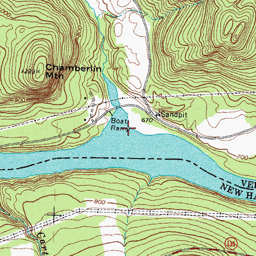 Topographic Map of Chandler Brook, VT