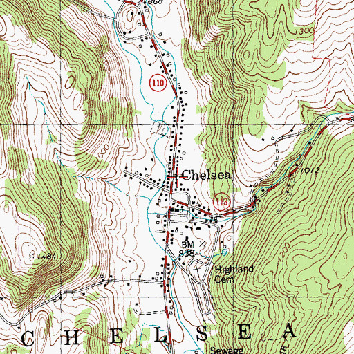 Topographic Map of Chelsea, VT