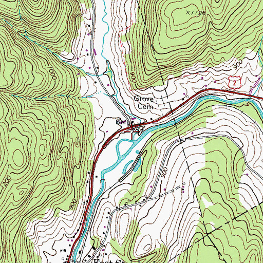 Topographic Map of Chesterfield Valley, VT
