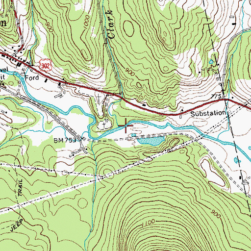 Topographic Map of Clark Hatch Brook, VT