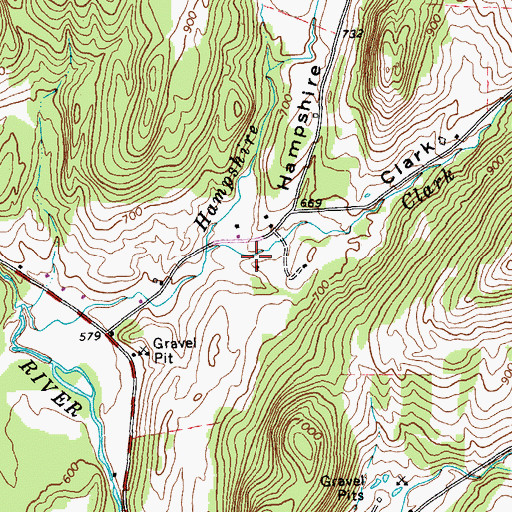 Topographic Map of Clark Hollow, VT