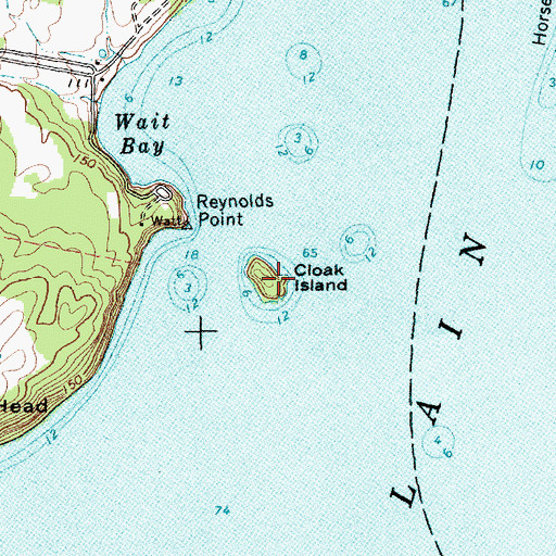 Topographic Map of Cloak Island, VT