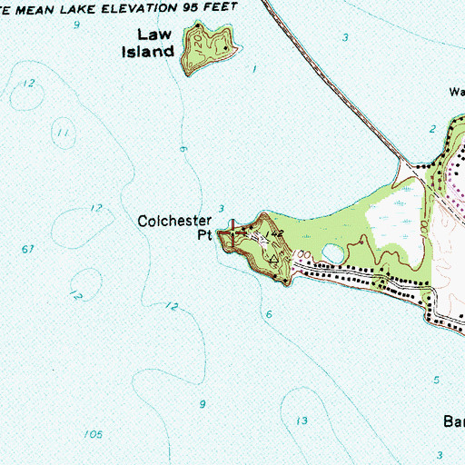 Topographic Map of Colchester Point, VT