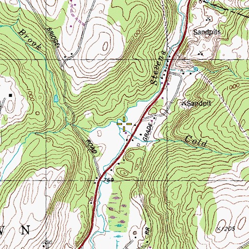 Topographic Map of Cold Spring Brook, VT
