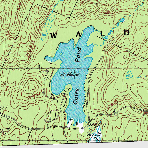 Topographic Map of Coles Pond, VT