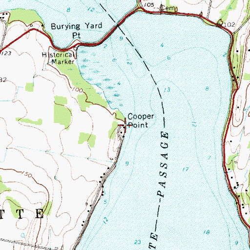 Topographic Map of Cooper Point, VT