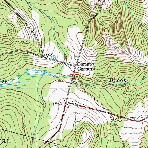 Topographic Map of Corinth Corners, VT