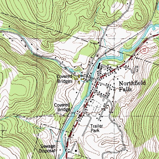 Topographic Map of Cox Brook, VT