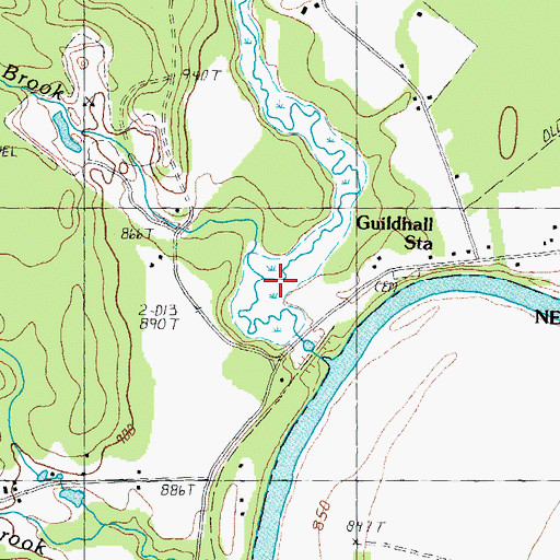 Topographic Map of Cutler Mill Brook, VT