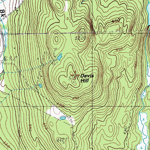 Topographic Map of Davis Hill, VT