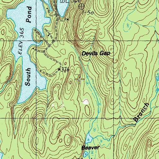 Topographic Map of Devils Gap, VT