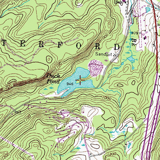 Topographic Map of Duck Pond, VT