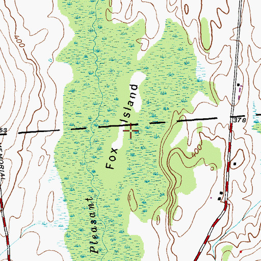 Topographic Map of Fox Island, VT