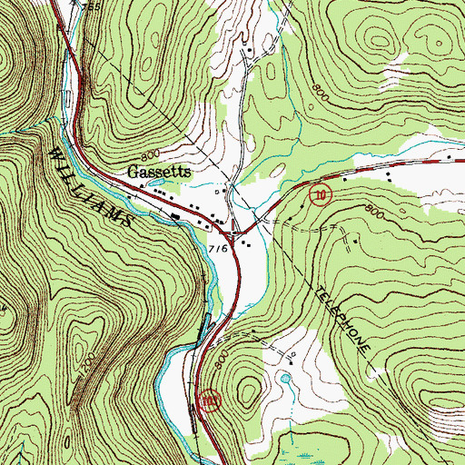 Topographic Map of Gassetts, VT