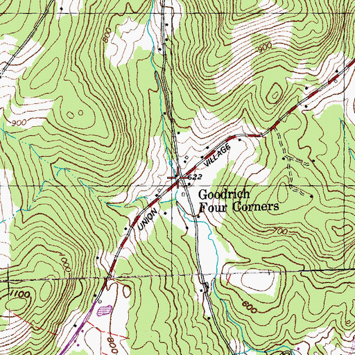 Topographic Map of Goodrich Four Corners, VT