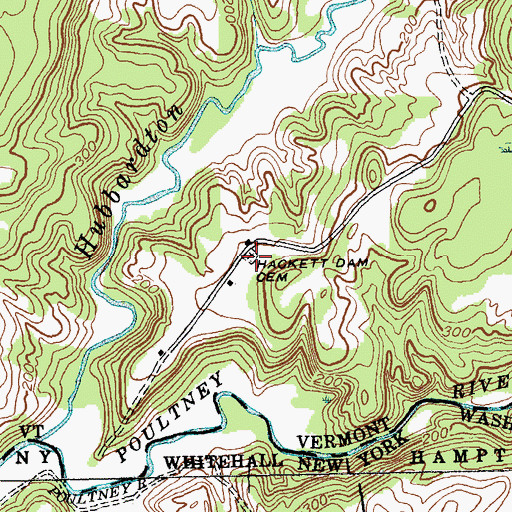 Topographic Map of Hackett Dam Cemetery, VT